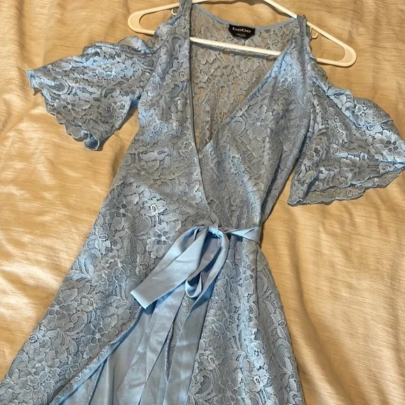 Bebe Dresses | Light Blue Elegant Cocktail/Wedding Attire Dress. | Color: Blue | Size: Xxs | Elisealvarado04's Closet Bebe Dresses | Light Blue Elegant Cocktail/Wedding Attire Dress. | Color: Blue | Size: Xxs | Elisealvarado04's Closet